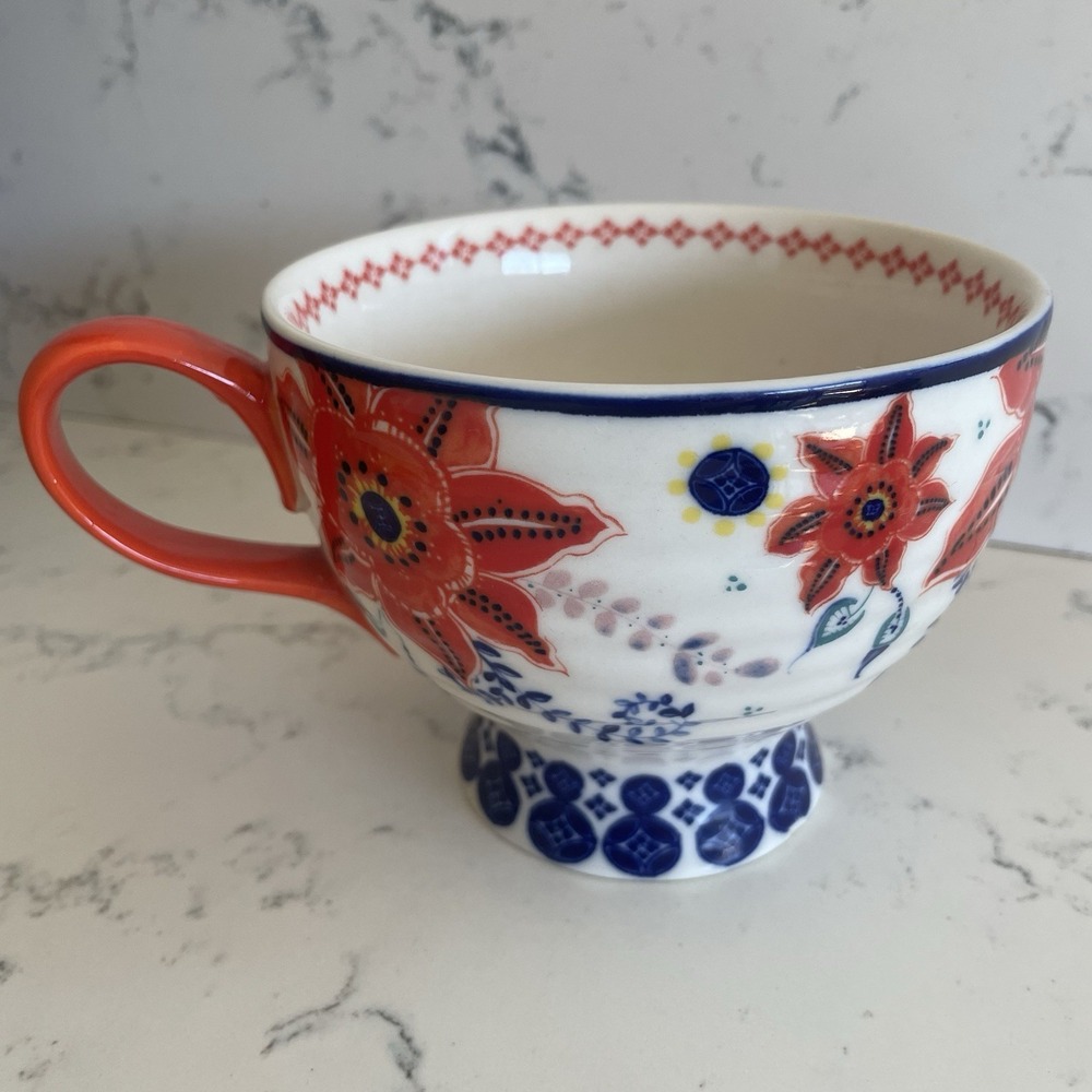Anthropologie Mug Jennifer Orkin Lewis Poppy Sip of Nectar Coffee Tea Cocoa Cup
